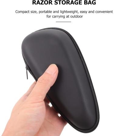 Beaupretty Portable Razor Storage Bag - 3-Piece Shaver Holder for Travel | Electric & Trimmer Carrier Case - Durable Hard Box 19x9cm - Black - Buy Online on GoSupps.com