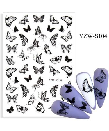 1 Sheet Women Stylish Decals DIY Nail Art Decoration Butterfly-shape Nail Sticker Slider Manicure Tool(YZW-S107) - Buy Online on GoSupps.com