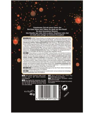 Sheba Creamy Snacks for Cats - Beef Flavored Licking Sticks (80 x 12g) - 20 Pack - Ideal Treat for Cat Lovers - Buy Online on GoSupps.com
