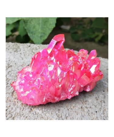 80-280gCrystal Cluster Natural Titanium Coating Rose red Quartz vug Plating Stone Flower Crystals Household yuebang (Size : 260-290g)