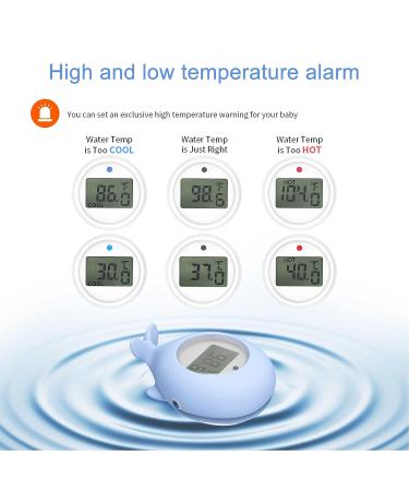 Whale Shaped Water Thermometer - Baby Bath Floating Toy with Silent Alarm - Buy Online on GoSupps.com