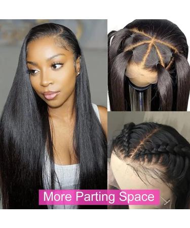 24 inch Brazilian Virgin Human Hair Lace Front Wig for Black Women - 13x4 HD Lace, Pre Plucked, 180 Density, Natural Color with Baby Hair - Glueless and Stunning - Buy Online on GoSupps.com