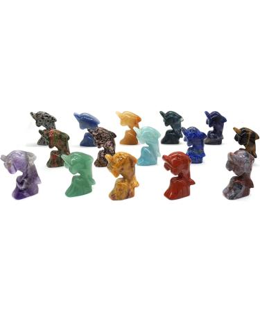 TRUSTTWO 5PCS/Set Surf Dolphin Statue Natural Stone Ornament Healing Crystal Reiki Animal Figurine Hand Carved Gemstone Home Decoration The Ocean Jasper - Buy Online on GoSupps.com