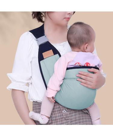Breathable Baby Sling Dual Use Infant Sling Carrier Adjustable Widened Shoulder Straps Baby Wrap Carrier Anti-Slip Breastfeeding Carrier for Infant 0-36 Months Green - Cloth - Buy Online on GoSupps.com