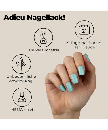 Original Miss Sophie Nail Foils Jade Green | 24 Ultra-Thin Nail Polish Stripes for Fingers & Toes | Adheres to Natural Acrylic Gel & Shellac Nails - Buy Online on GoSupps.com