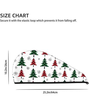 Buffalo Plaid Christmas Trees Microfiber Hair Towel | Super Absorbent Quick Dry Wrap for Long Curly & Thick Hair - Buy Online on GoSupps.com