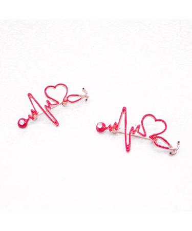 Stethoscope Brooch Pin | Electrocardiogram Heart Shaped Lapel Pin for Clothing & Bags - Perfect Decoration for Men & Women - Buy Online on GoSupps.com