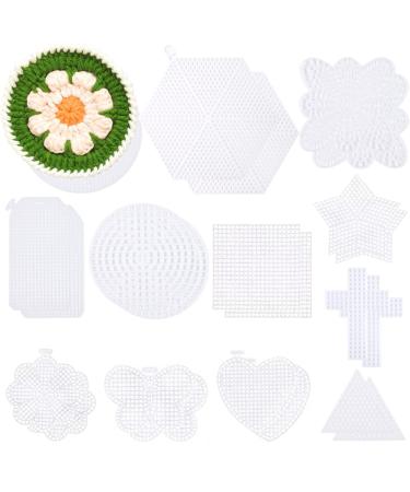 24 PCS Plastic Mesh Canvas Sheets 12 Shapes Hexagon Circle Round Butterfly Flower Heart Star Cross Needlework Blank Plastic Canvases for DIY Crafts Embroidery, Cross Stitch, Knit and Crochet Project - Buy Online on GoSupps.com