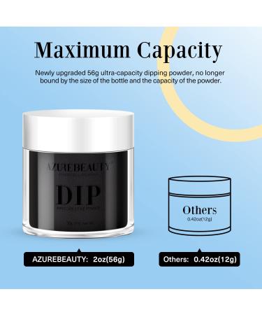 AZUREBEAUTY Dip Powder Black 2oz - Odor-Free, Long-Lasting French Nail Art Kit - DIY Manicure Salon Quality Results - Buy Online on GoSupps.com