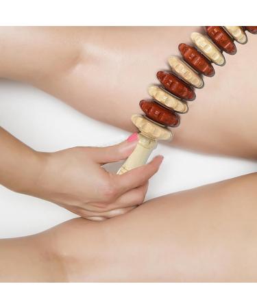 Wooden Massage Roller - Back & Body Massager for Pain Relief Anti-Cellulite Ideal for Sports & Yoga - Natural Wood | Fast International Shipping - Buy Online on GoSupps.com