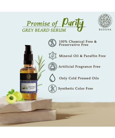 Beard Grey Serum Oil (25 ml) - Helps to restore dark color Non-Sticky with Almond Oil Amla - Buy Online on GoSupps.com