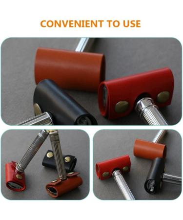 Zerodeko Leather Razor Case - Durable Shaving Accessories | Protective Cover for Razors - 2-Piece Set - Buy Online on GoSupps.com