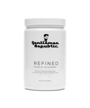 Gentlemen Republic 32oz Refined Gel - Professional Formula for 24 Hour Shine and Hold  Humidity Resistant  100% Alcohol-Free and Never Flakes  Made in the USA Clean/Fresh 2 Pound (Pack of 1)