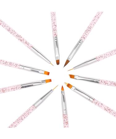10pcs Nail Art Brush Set - Flat Line UV Gel & Acrylic Painting Tools for Manicure - Buy Online on GoSupps.com