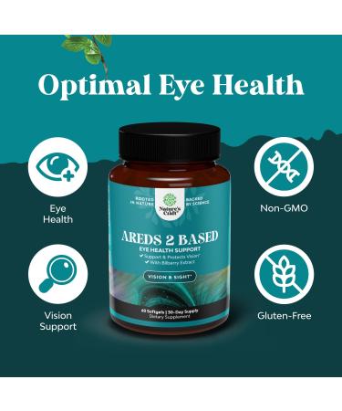Natures Craft AREDS 2 Based Eye Health Supplement for Adults - AREDs 2 Eye Vitamins for Vision Blue Light Protection Dry Eyes Support with Zeaxanthin Plus Lutein and Bilberry Extract (2 Months) 60 Count (Pack of 2) - Buy Online on GoSupps.com