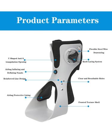Foot Drop Orthotic Brace | Adjustable Ankle Splint for Sprained Ankle Support - Inflatable Stabilizer (Left S - Buy Online on GoSupps.com