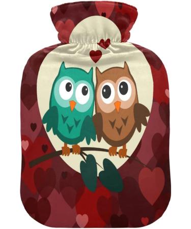 Owl Valentine's Day Hot Water Bottle with Cover | Pain Relief Hot Pack for Women | 1L Perfect Gift - Buy Online on GoSupps.com