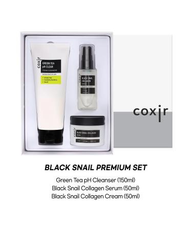 Coxir Black Snail Gift Set - Ultimate Korean Skin Care for Repairing & Firming | Foam Cleanser Serum & Cream | Perfect Birthday Present - Buy Online on GoSupps.com