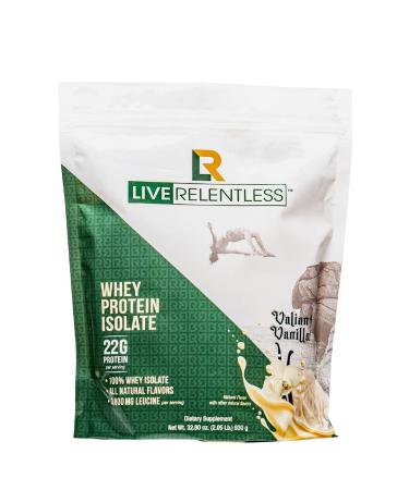 Live Relentless by Tim Kennedy All-Natural 100% Whey Protein Isolate 22g Protein Grain Free 3 000mg Luciene (Valiant Vanilla 2.05) Valiant Vanilla 2.05