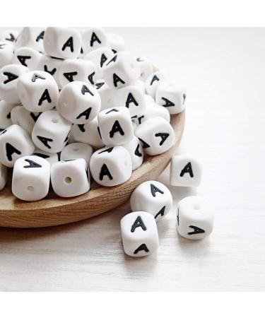 Silicone Letters Pearls - 104pc Alphabet Cubes 12mm DIY Kit for Pacifier Chains Necklaces & Bracelets - Baby Teething Chew Beads - Buy Online on GoSupps.com