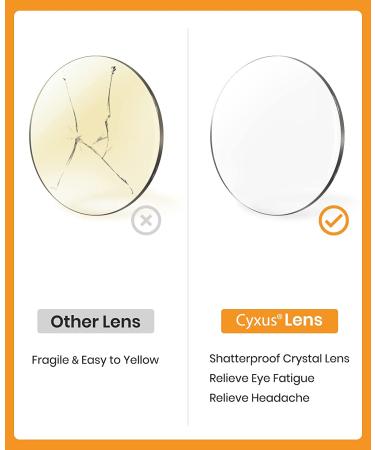 Cyxus Round Wire Frame Blue Light Glasses - UV Blocking Computer Eyewear for Men and Women - Gold - Buy Online on GoSupps.com