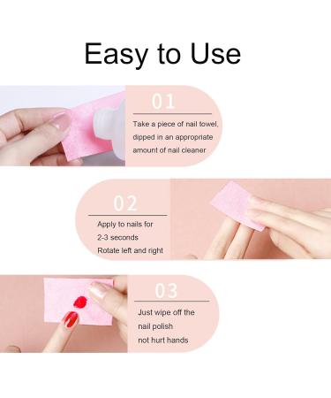 Tingdongwei 900 Pcs Lint-Free Nail Cotton Pads - Essential Nail Wipes for Manicure & Polish Remover - Pink - Buy Online on GoSupps.com