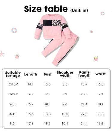 ZOEREA Baby Girl Leopard Sweatshirt and Harem Pants Set | Spring Fall Outfits 12-18 Months Pink - Buy Online on GoSupps.com