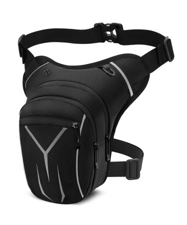 Leg bag motorcycle for men women vobuke waterproof leg bag tactical bag multit bags sport belt pocket Reflectioning removable leg straps hip pocket for hiking camping ride black - Buy Online on GoSupps.com