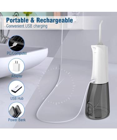 QFBUDR Cordless Water Dental Flosser - 5 Modes Portable Oral Irrigator IPX7 Waterproof Rechargeable Teeth Cleaner for Home & Travel - Buy Online on GoSupps.com