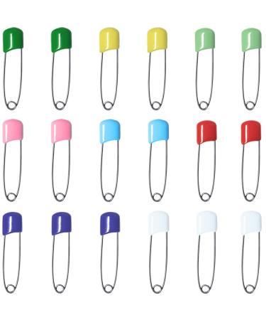 50 Pcs Diaper Pins, Plastic Head Safety Pin with Safe Locking Closures (Colorful)