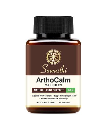 Suwasthi Arthocalm Capsule Boswellia & Bromelain Supplement for Men & Women, Ayurvedic Blend with Turmeric, Black Pepper & Ginger that May Support your Joints, Non-GMO, Gluten Free & Vegan 60 Capsules