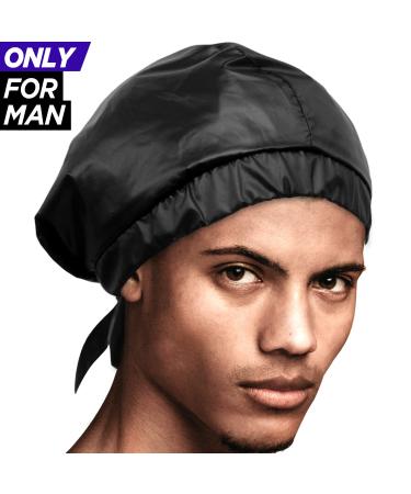 HAVHAF Dapper Men Shower Cap (Black XL) - Waterproof & Reusable - Extra Large Cap for Braids & Long Hair - Perfect Gift for Men - Buy Online on GoSupps.com