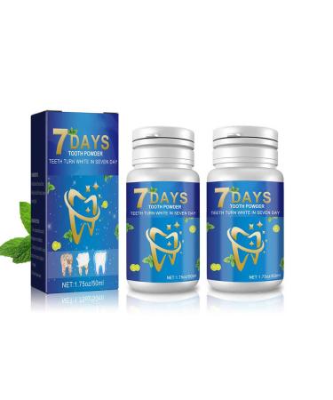 7 Days Tooth Cleaning Powder Tooth Whitening Effective Remover Stains from Coffee Baking Soda Tooth Powder Teeth Whitening Powder for Sensitive Teeth Mint Refreshing (2PCS)
