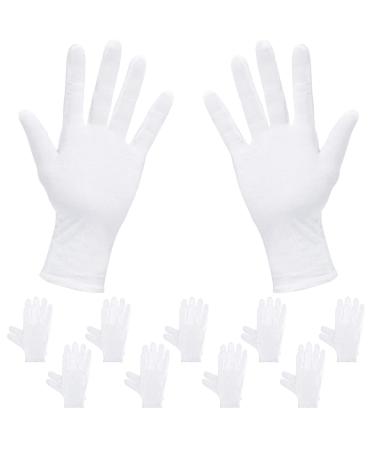 Rovtop White Gloves - 20Pcs/10Pairs White Gloves, Gloves Comfortable and Large for Silver Coin Jewelry Inspection, Cosmetic Moisturizing Eczema Hand Spa