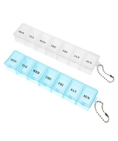 Tablet box 7 days pill box Small weekly box tablet dose portable daily media box pill box tablets organizer for vitamin fish oil tablets medication and additions 2 - 7 days