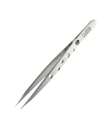 Rubis Hole Pattern Stainless Steel Pointed Tweezers for Precise Eyebrows and Hair Removal The Elegance Collection Made in Switzerland