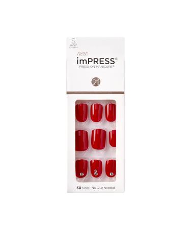 KISS imPRESS Press-On Manicure Kill Heels Short Length Square with PureFit Technology Includes Prep Pad Mini File Cuticle Stick and 30 Fake Nails Kill Heels Small (30 Piece Assortment)