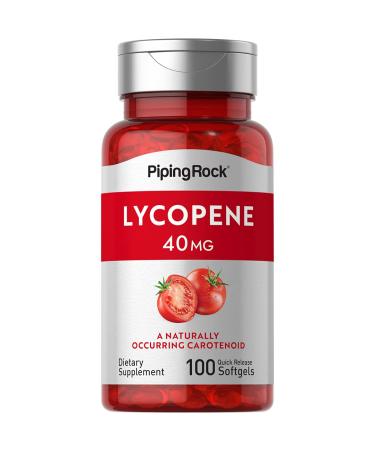 Piping Rock Lycopene Supplement | 40mg | 100 Softgels | Carotenoid Supplement | Non-GMO, Gluten Free