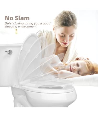 Elongated Toilet Seat  Quick-Release Hinges  Slow Close  Heavy Duty  Never Loosen  Aviation Material  White(18.5) White Elongated - Buy Online on GoSupps.com