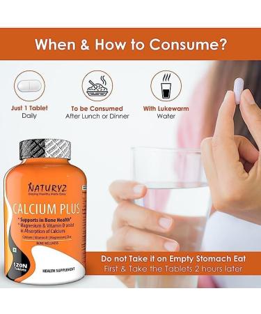 Calcium Plus with Vitamin D, Magnesium, and Zinc - Bone Health & Joint Support Supplement - 120 Tablets - Buy Online on GoSupps.com