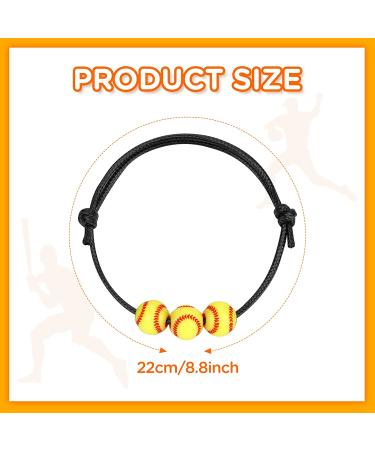 12Pcs Softball Charm Bracelets - Adjustable Wristbands for Women & Teens | Sport Party Favors & Gifts | Baseball Team Inspirational Bracelet - Buy Online on GoSupps.com