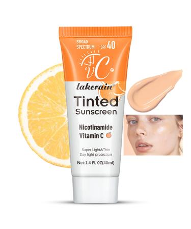 Restore Tint-ed-Face Sunscreen SPF 40 Hydrating Sunscreen for Face with Vitamin C Facial Sunscreen Moisturizing Lightweight No Sticky Travel Size Long Lasting Protection Face and All Body 1.4 Fl Oz