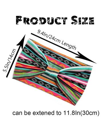 Aceorna Boho Headbands - Set of 4 Wide Bandeau Hair Bands for Women and Girls - Leopard Twist Turban Head Wraps - Elastic Yoga Sweatband - Stylish Head Accessories - Buy Online on GoSupps.com