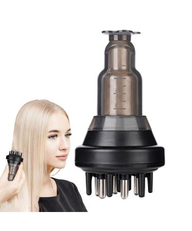 Premium Hair Oil Applicator Bottle | Stainless Steel Roller-Head Scalp Massager | Essential Oil Fluid Brush in Hemousy Black - Buy Online on GoSupps.com