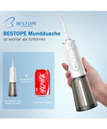 Bestope Wireless Oral Shower for Teeth - 250ml Portable & Rechargeable 4 Nozzle Tips IPX7 Waterproof - Perfect for Home & Travel - Buy Online on GoSupps.com