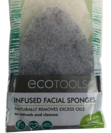 EcoTools Rose Petal Bamboo Charcoal Infused Facial Sponges - Set of 3 - Buy Online on GoSupps.com