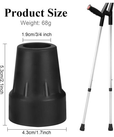 Heavy Duty Replacement Rubber Crutch Tips - 4 PCS Black Non-Slip All Terrain Caps for Canes/Walkers - Buy Online on GoSupps.com