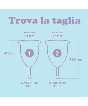 Rainbow Cup Menstruation Cups | Medical Silicone | Made in Italy | Size 2 Semitonica & Ciclamini | 2 Units Pack - Buy Online on GoSupps.com