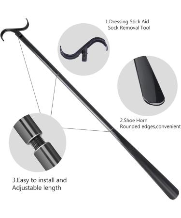 Visiblurry Sock Helpers for Seniors | Multifunctional Sock Aid Device with Shoe Function & Removable Hooks - Easy Dressing for Uncomfortable Legs (Black) - Buy Online on GoSupps.com