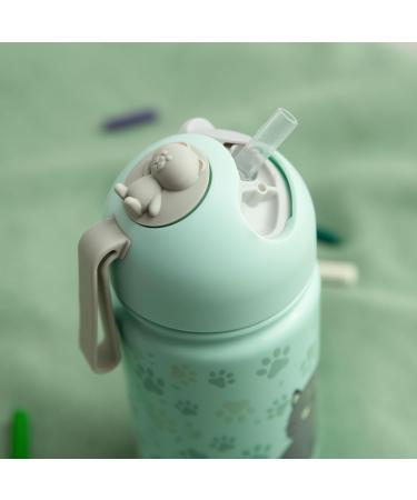 Wessper Children's Water Bottle 410 ml Insulated Bottle with Straw IIoxidable Aier | 1 Click Cap BPA-Free for School Spo - Buy Online on GoSupps.com